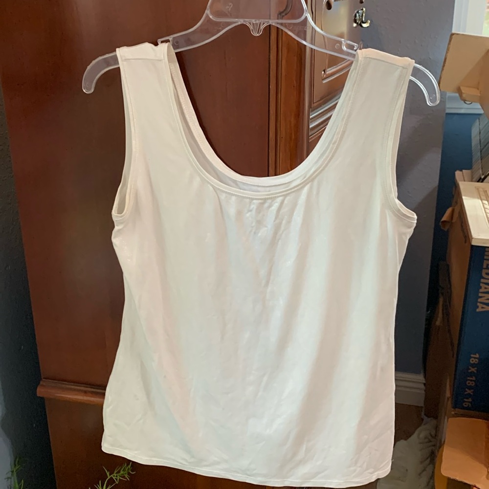 Tank top. White sparkly. Size L